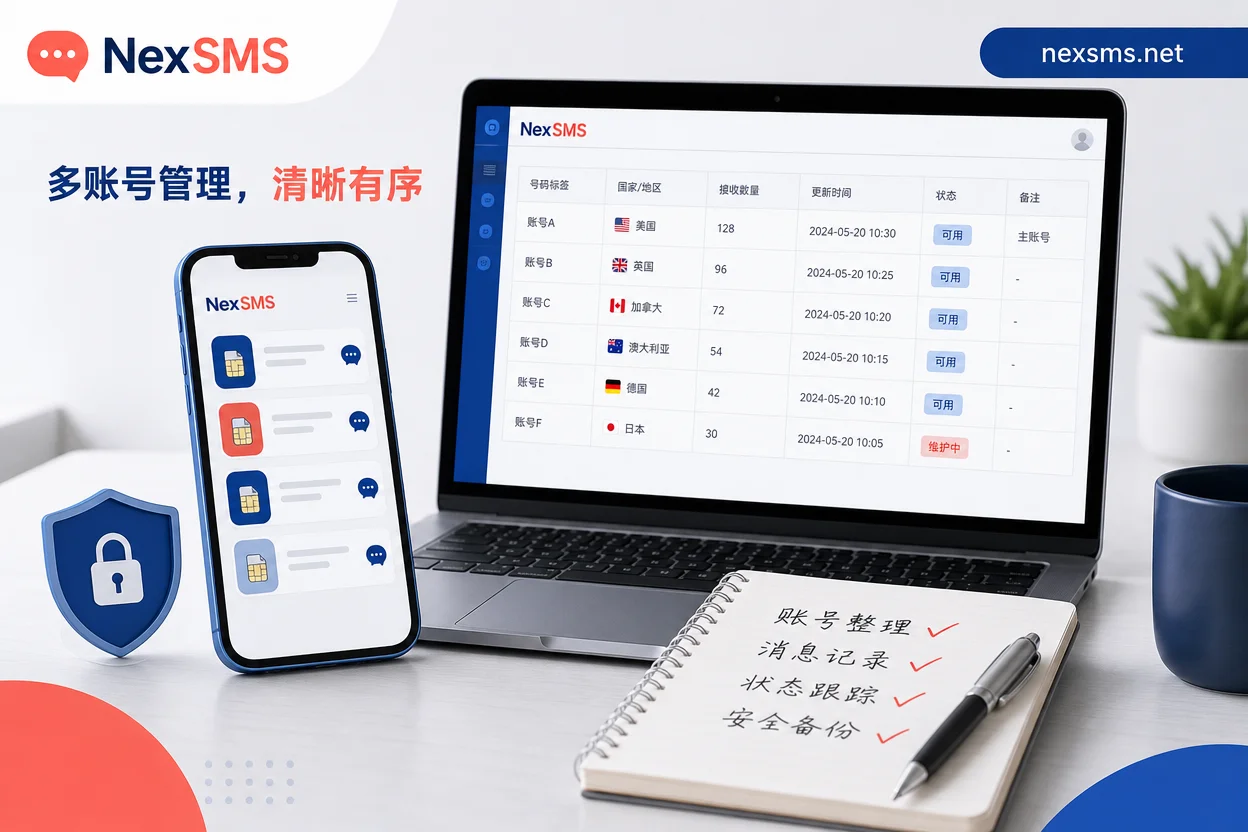 多账号号码管理桌面示意图