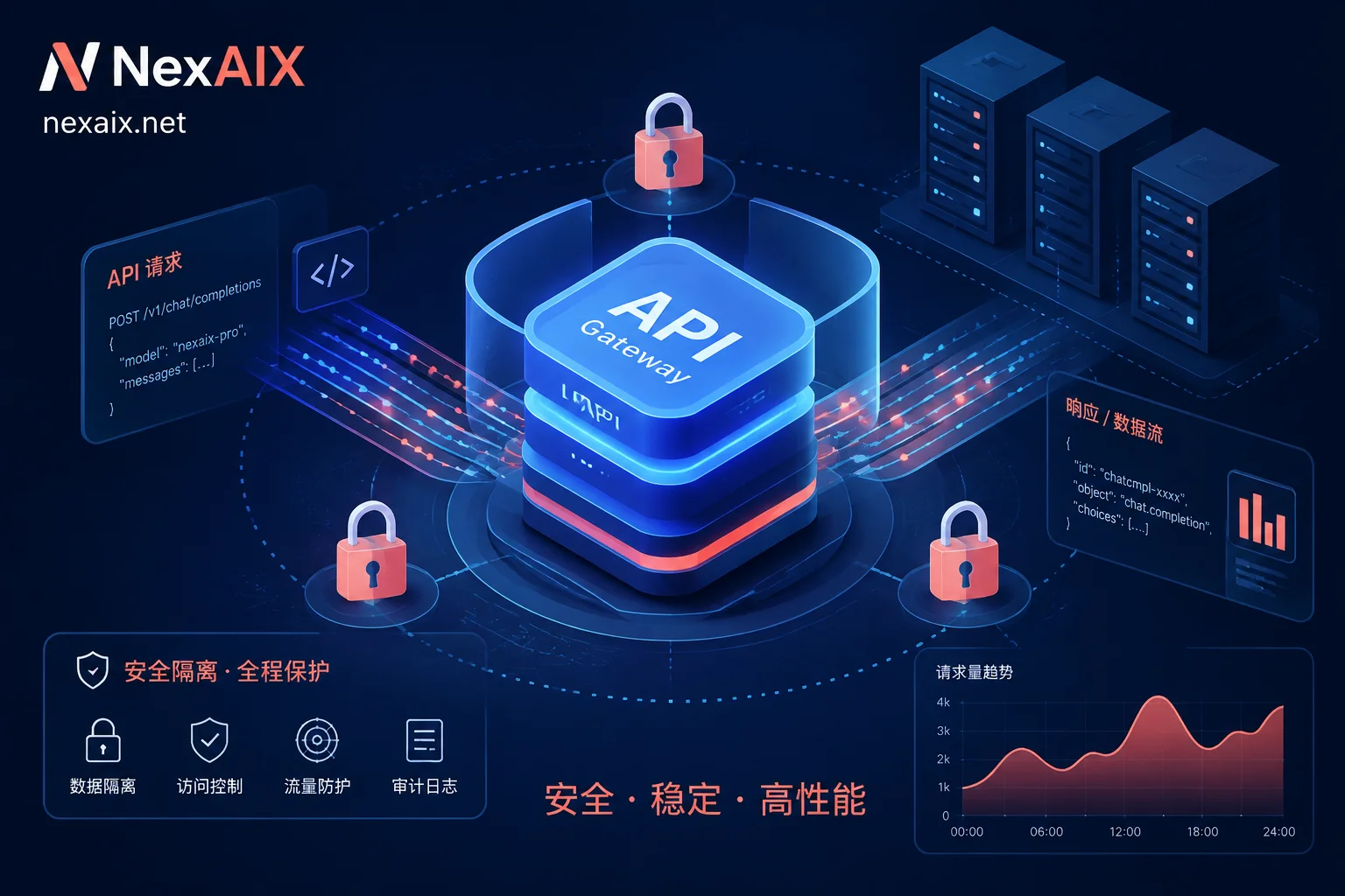 零日志AI API数据隔离概念图