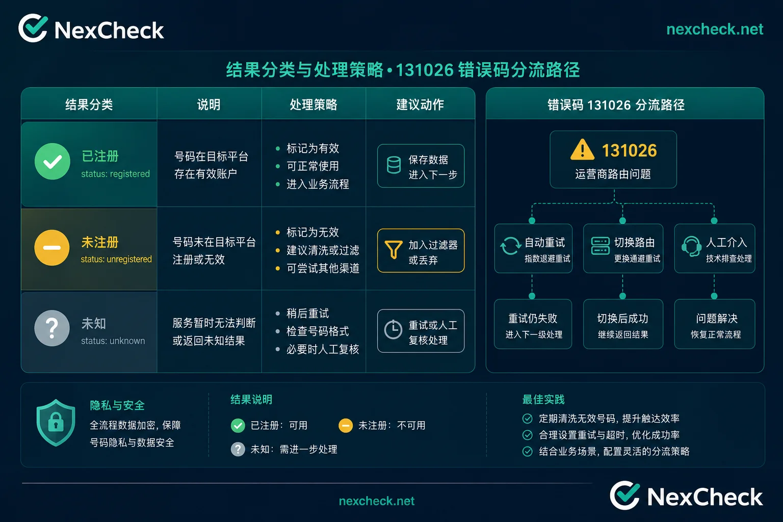 Diagram of three-tier WhatsApp number detection and 131026 error diversion Diagram of three-tier WhatsApp number detection and 131026 error diversion
