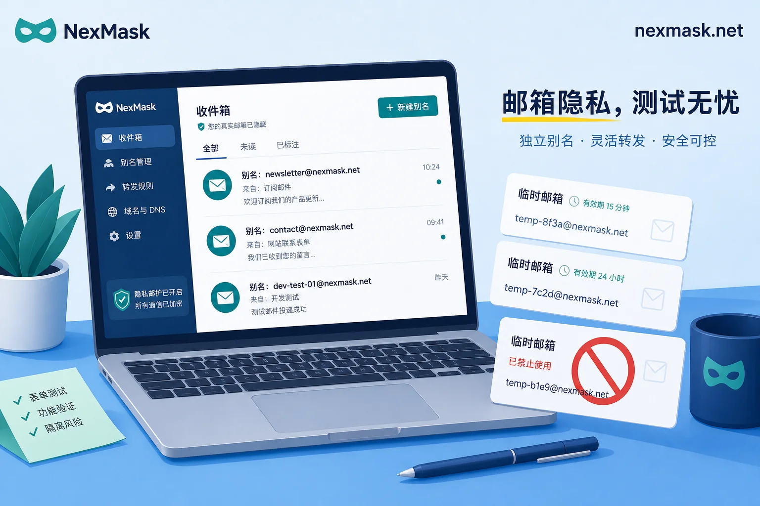 免费临时邮箱边界概念图