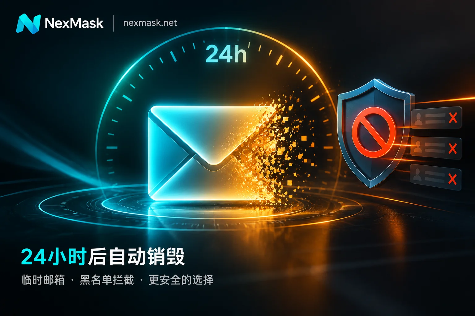24小时临时邮箱生命周期与拦截机制示意图