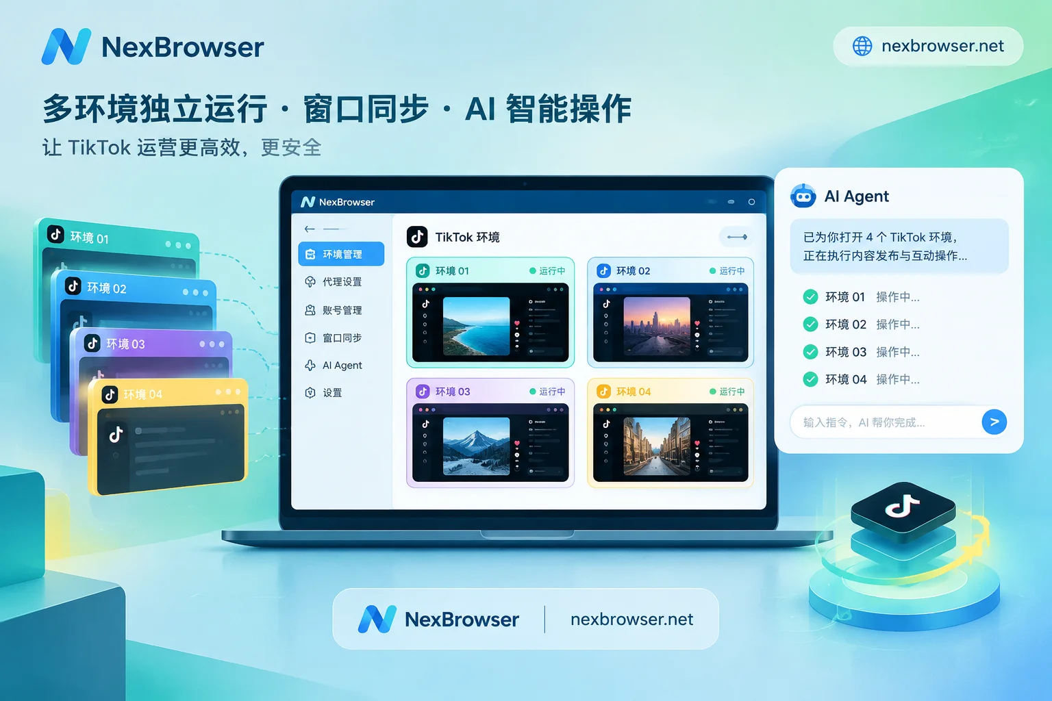 NexBrowser多环境管理示意图