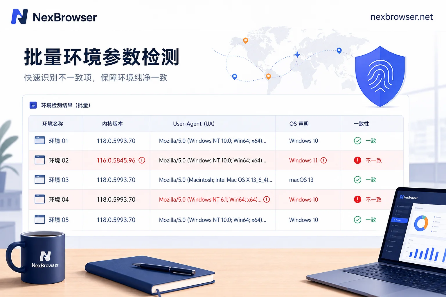 批量抽检环境参数对比表示意图