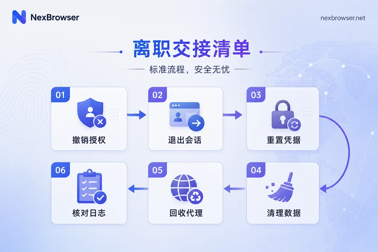 Offboarding six-step checklist flowchart Offboarding six-step checklist flowchart