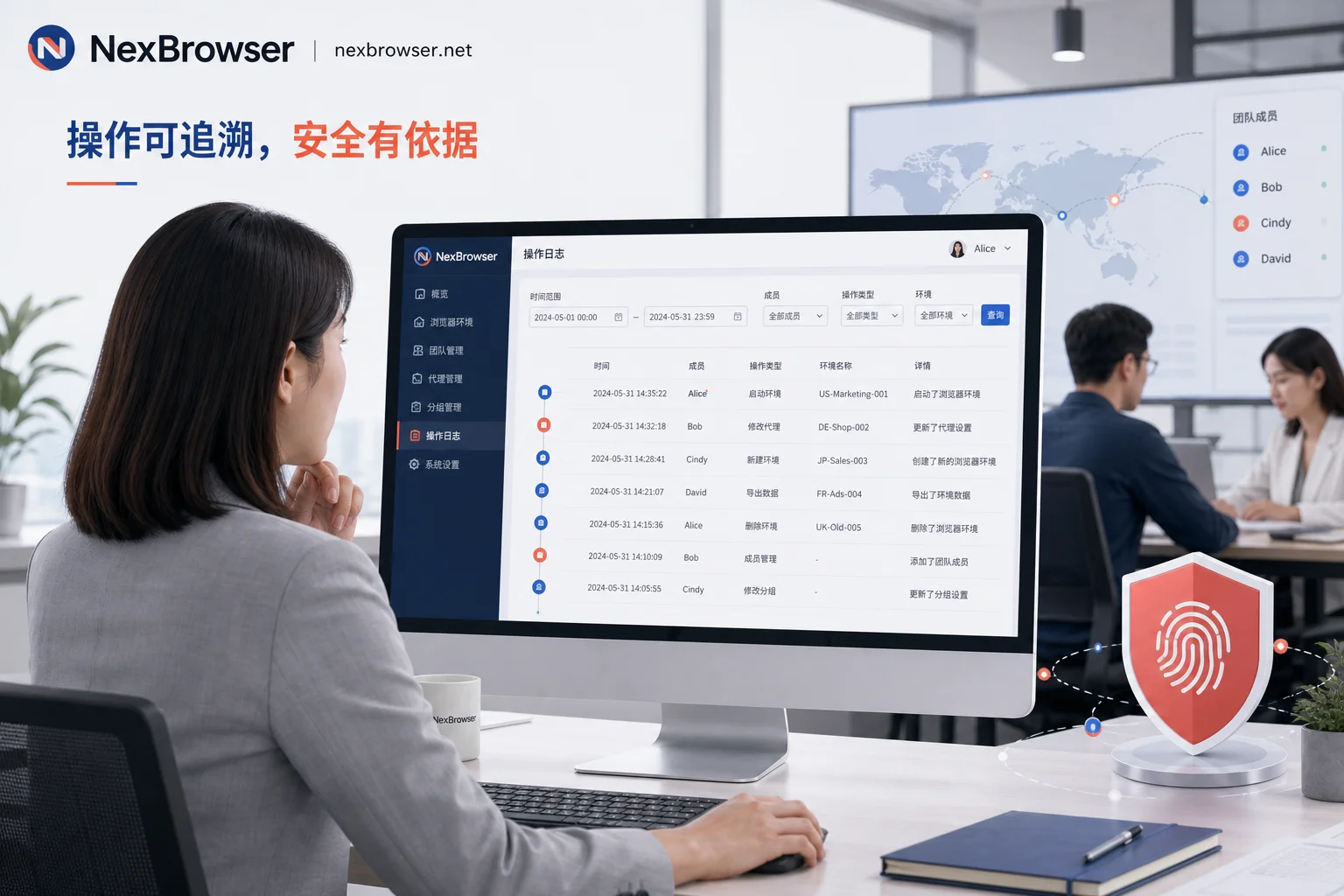 多人协作防关联浏览器的日志审计功能能查到什么？三类记录