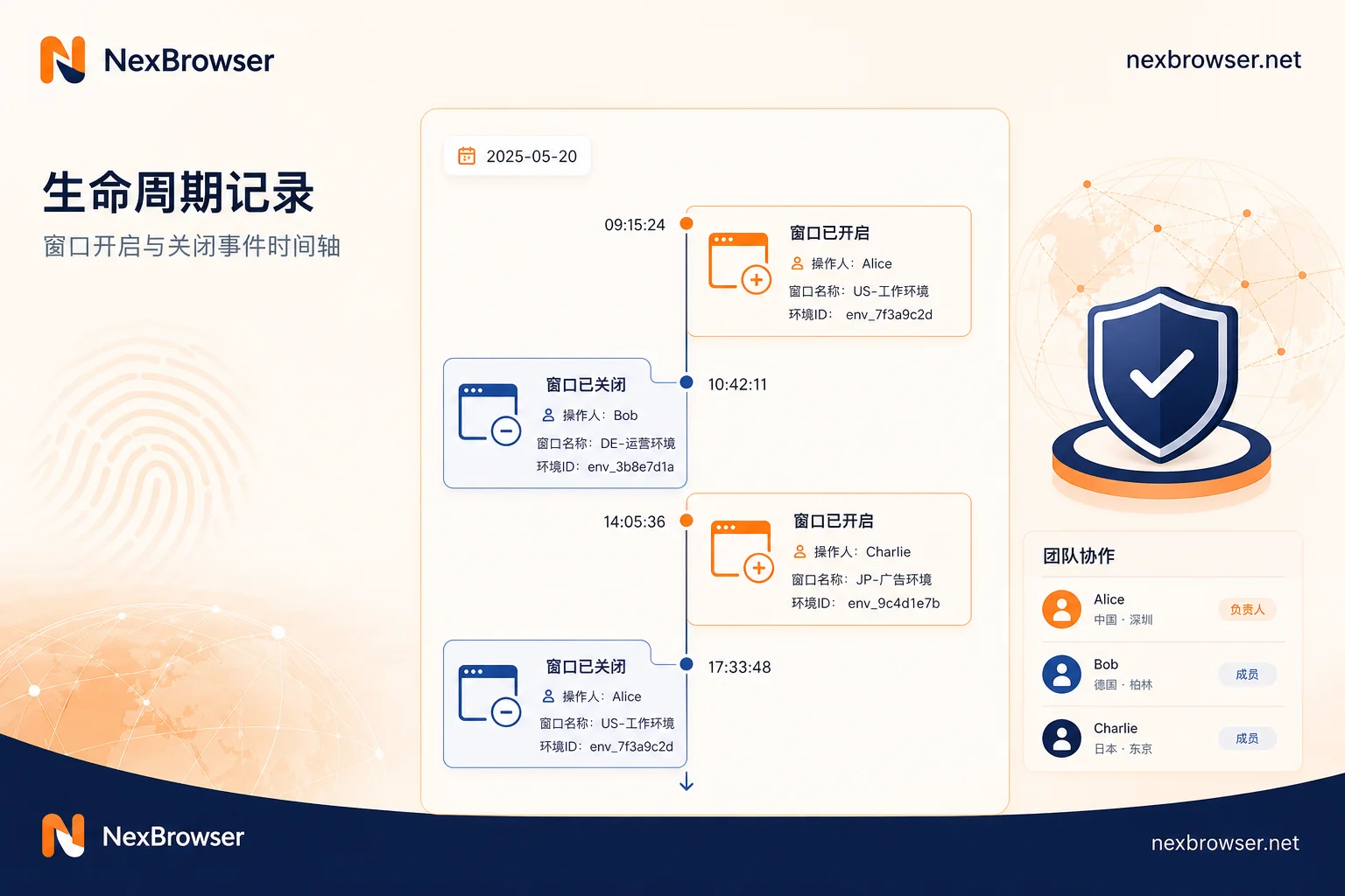 环境生命周期日志数据示意图