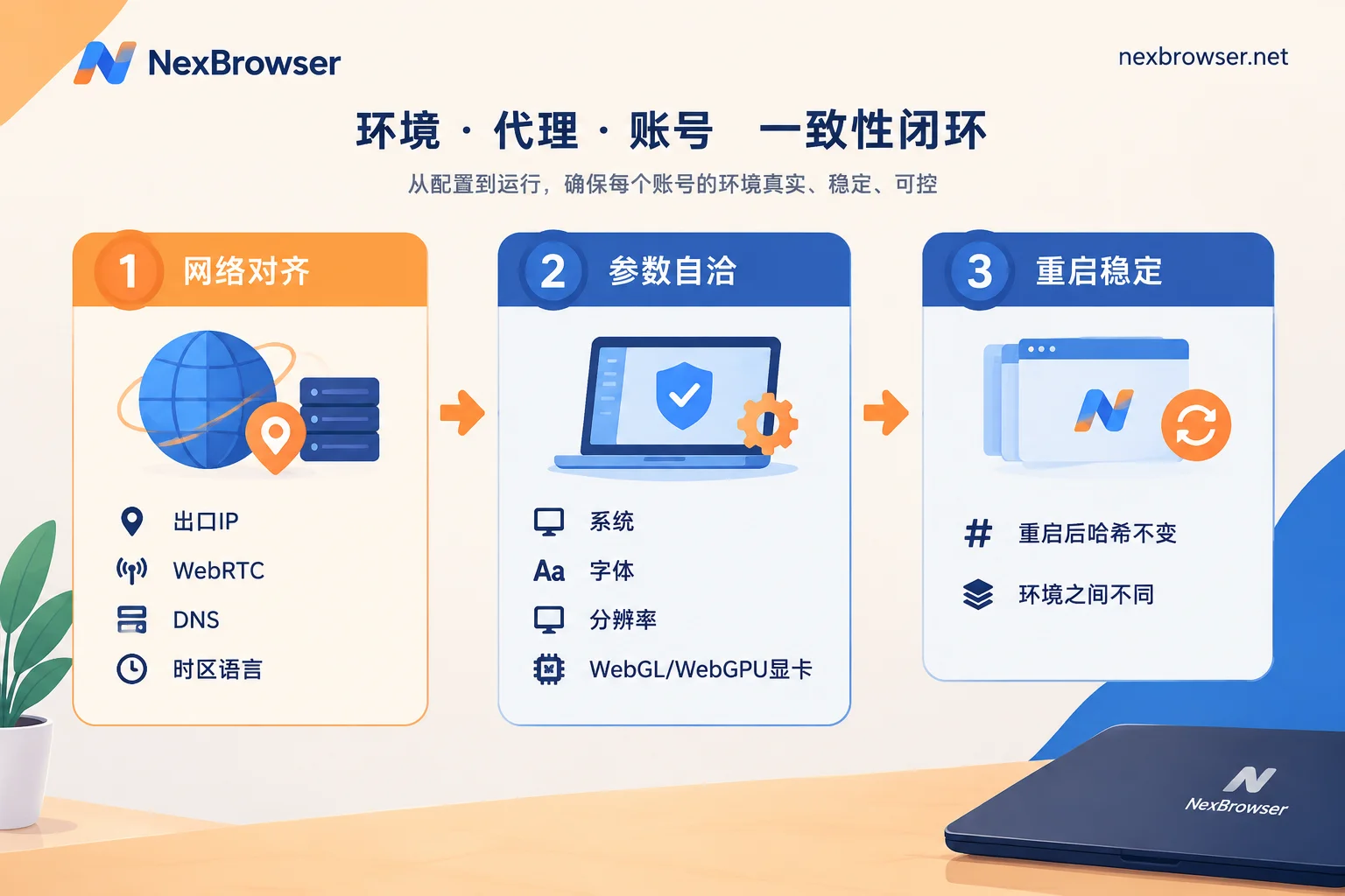 指纹浏览器自查的三道关:网络对齐、参数自洽、重启稳定 指纹浏览器自查的三道关:网络对齐、参数自洽、重启稳定