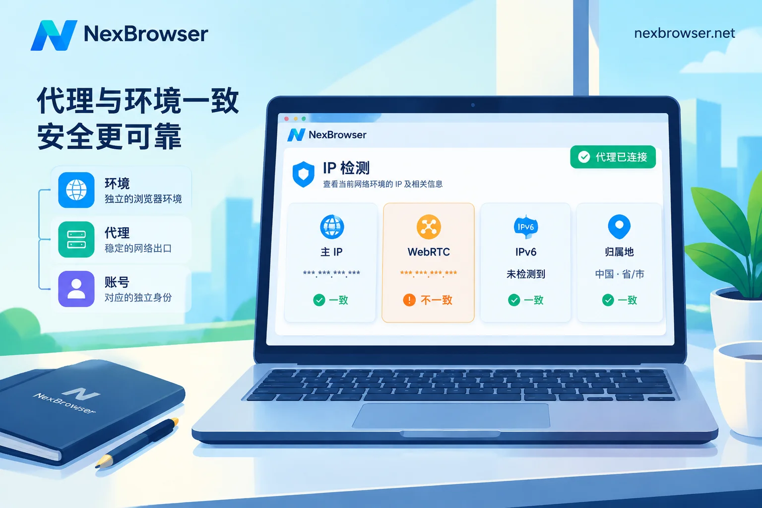 代理已连接，检测页却显示 IP 不一致：先看是哪一栏，再按原因排查