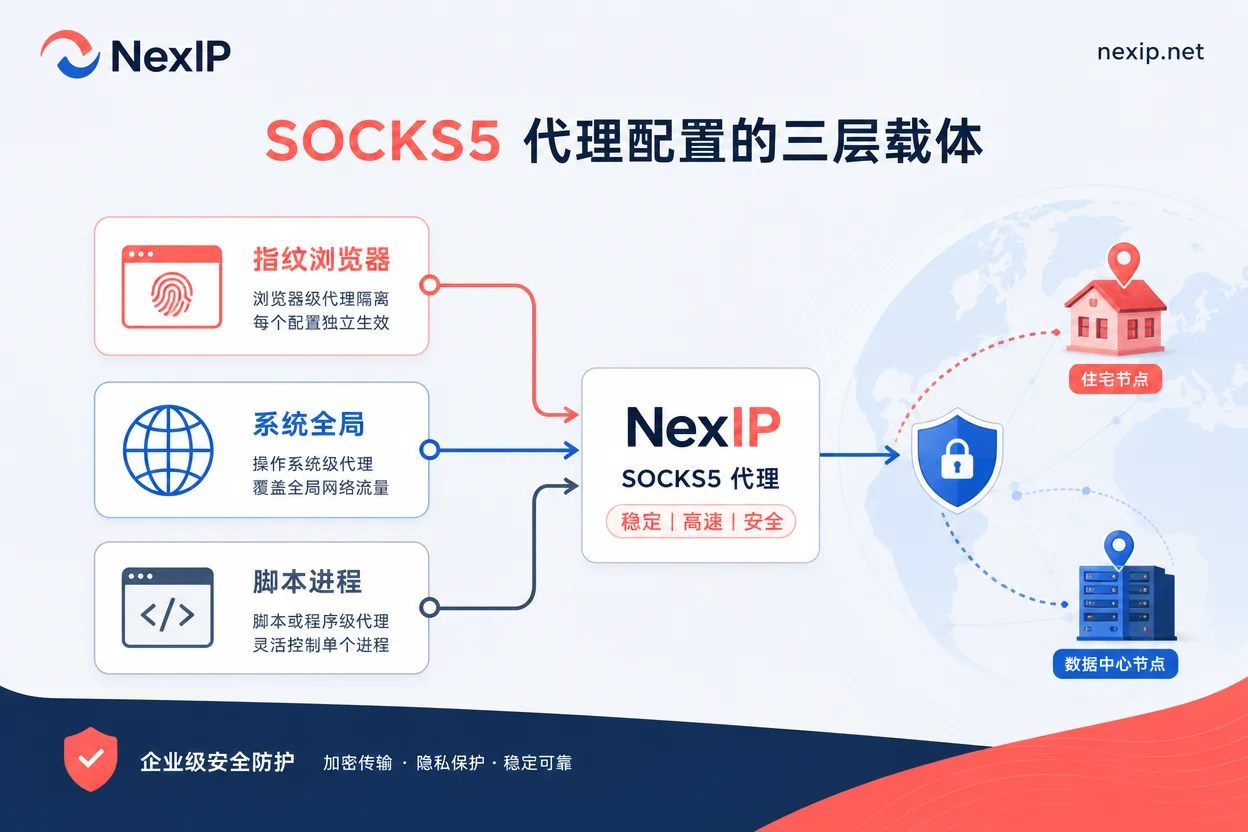 SOCKS5配置载体分层示意图
