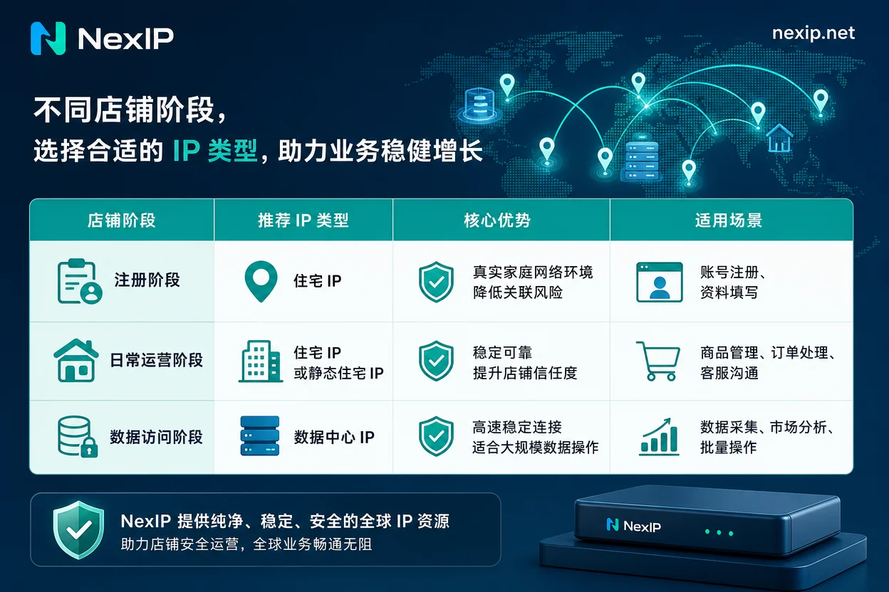 店铺阶段与IP类型对比表