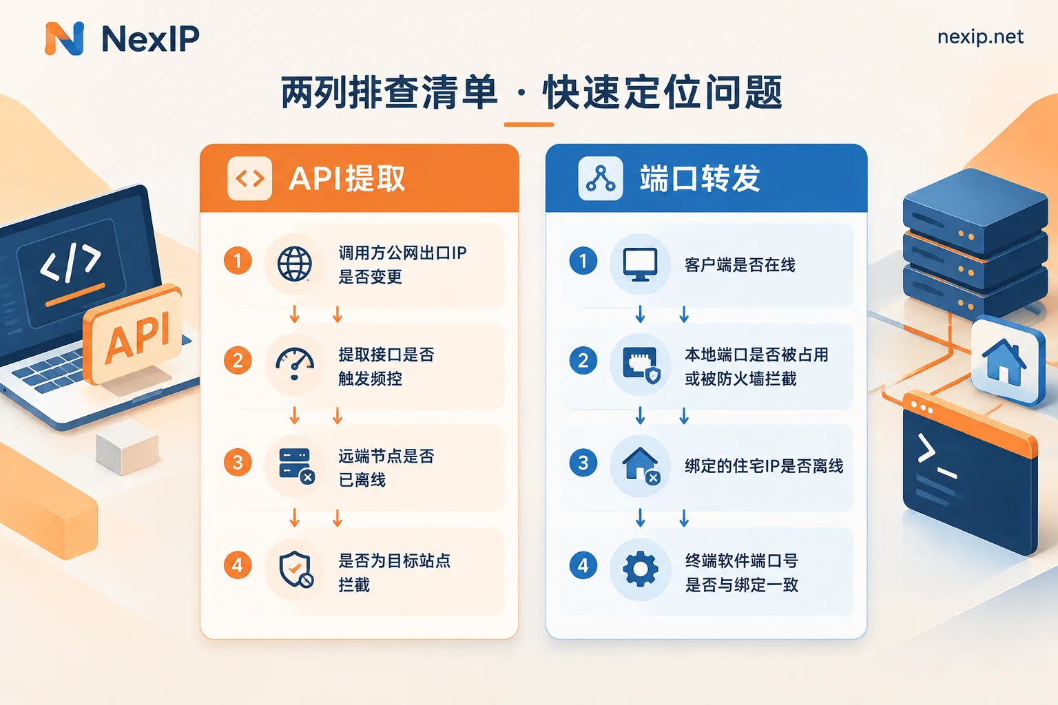 API提取与端口转发两套故障排查顺序对照清单