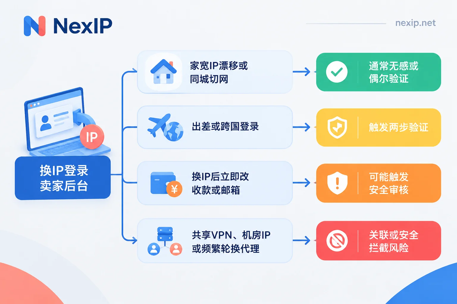 不同换IP登录场景对应的风险等级流程图 不同换IP登录场景对应的风险等级流程图