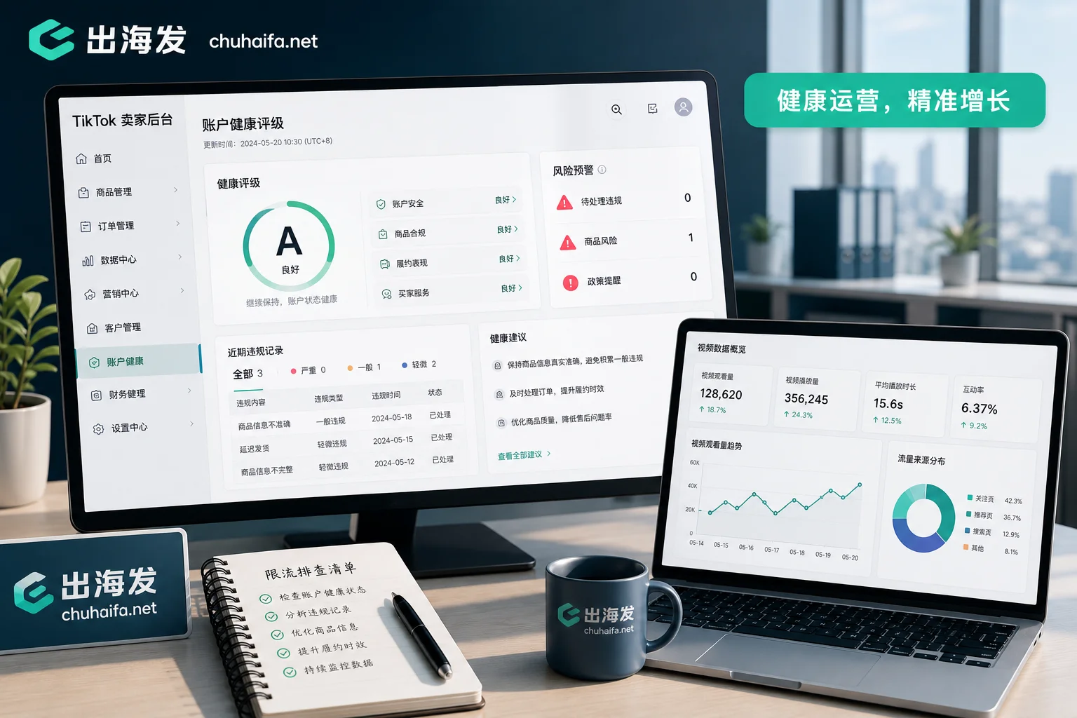 TikTok seller backend health rating and data analysis interface TikTok seller backend health rating and data analysis interface