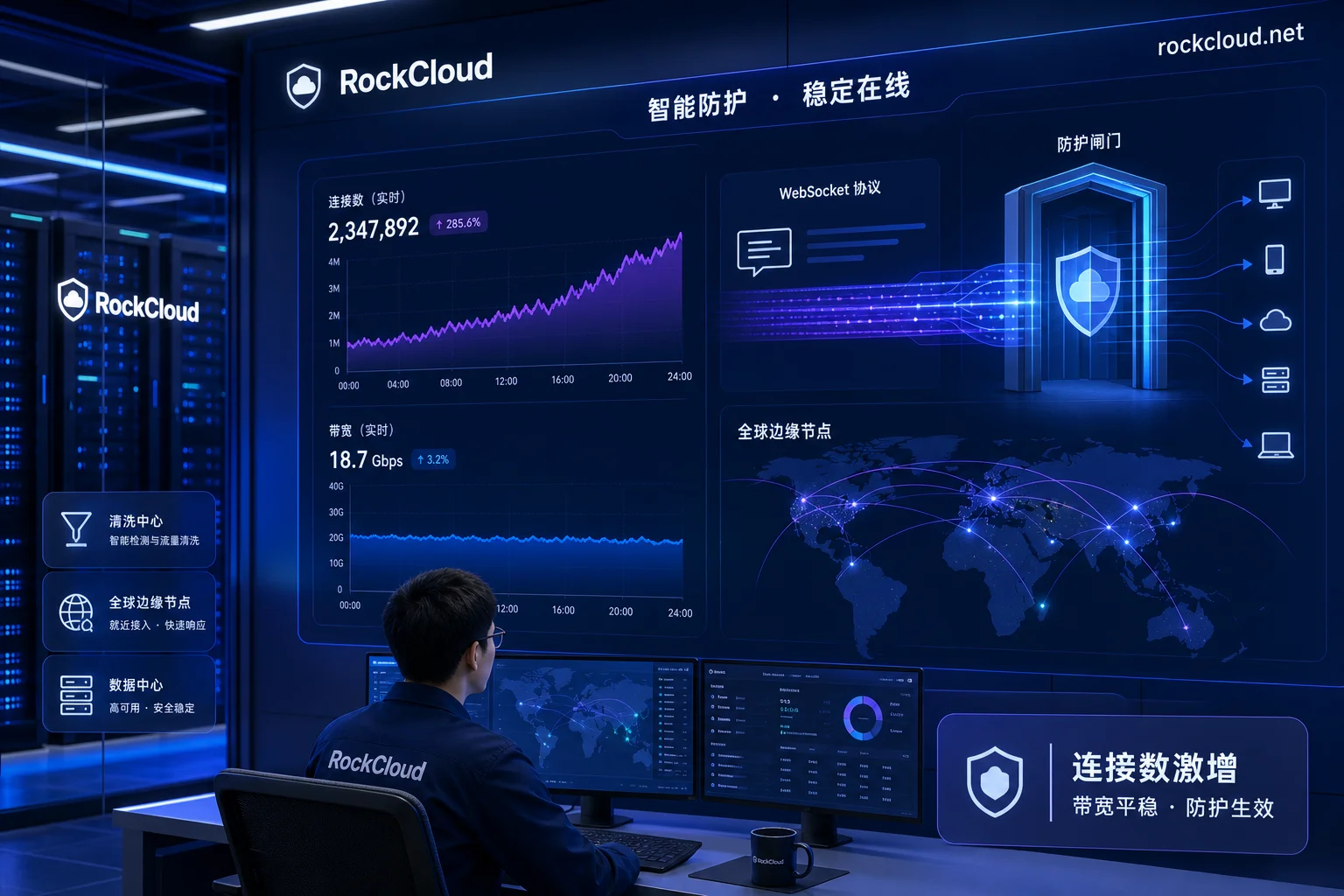 WebSocket长连接DDoS攻击防护方案：四道闸配置