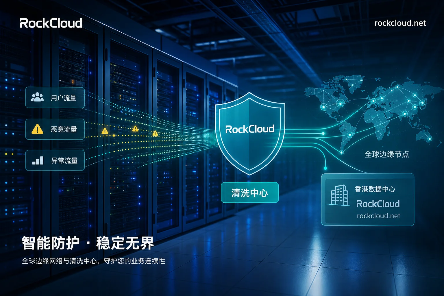 香港CN2服务器机房与网络拓扑抽象图