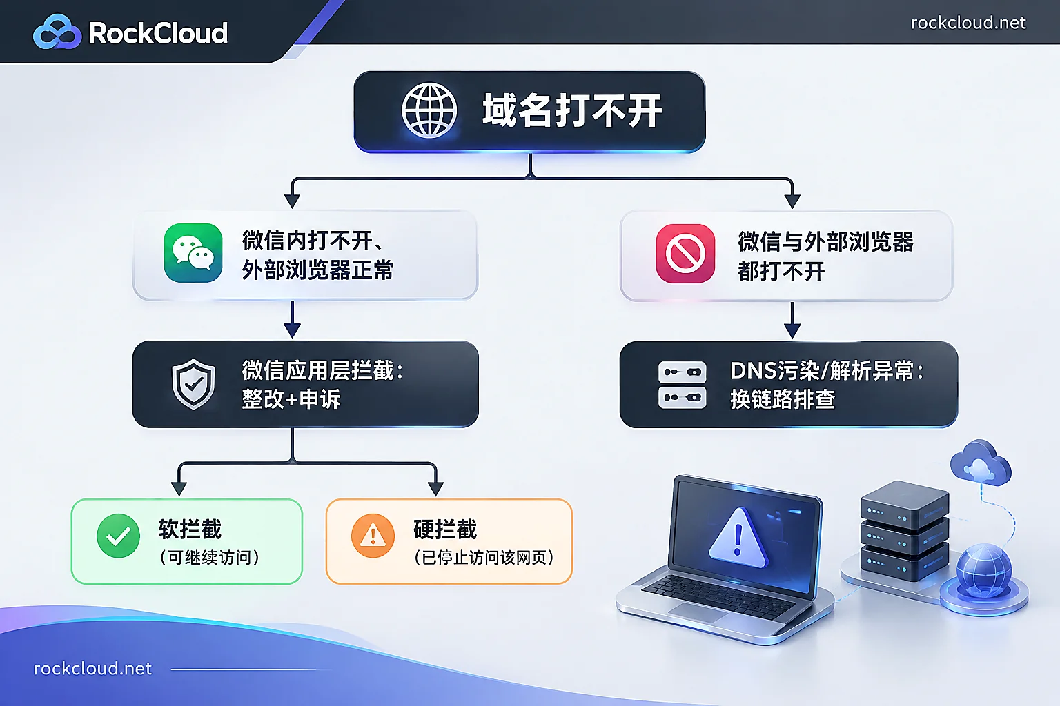 微信拦截与DNS污染的分层判定流程图