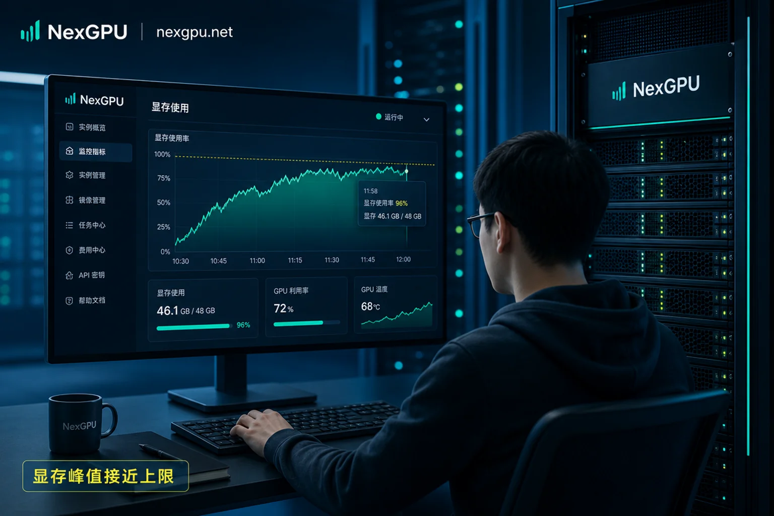 用按量GPU实例实测显存峰值 用按量GPU实例实测显存峰值