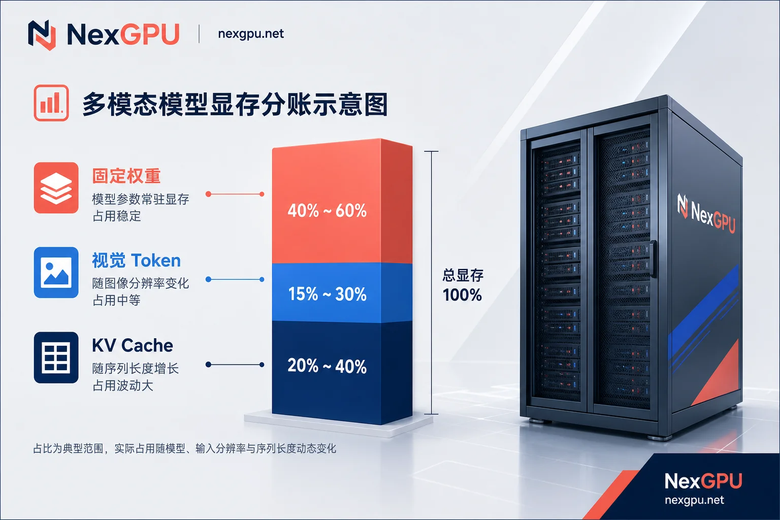 多模态模型显存分账示意