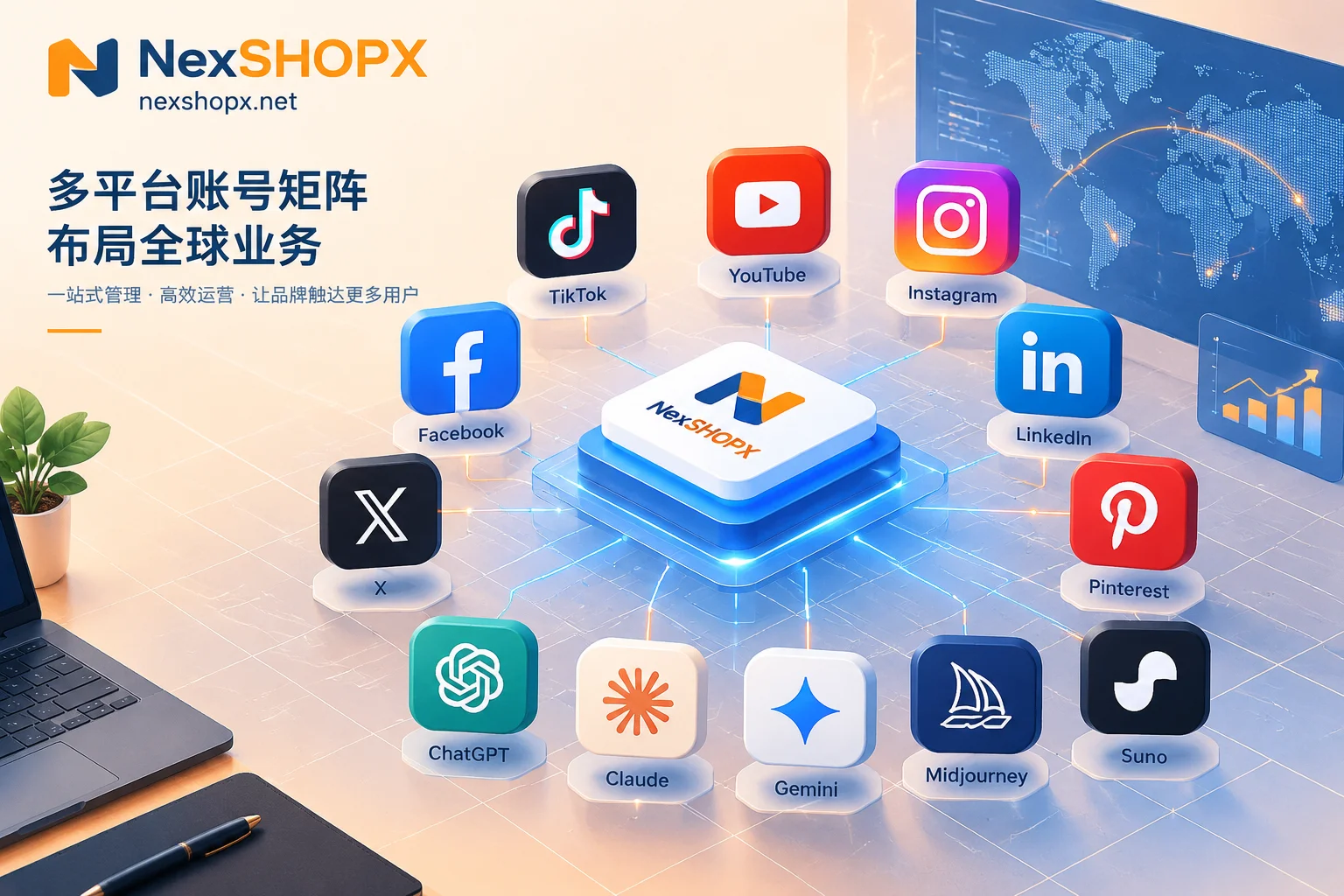 Overview of all-platform account resources provided by NexSHOPX
