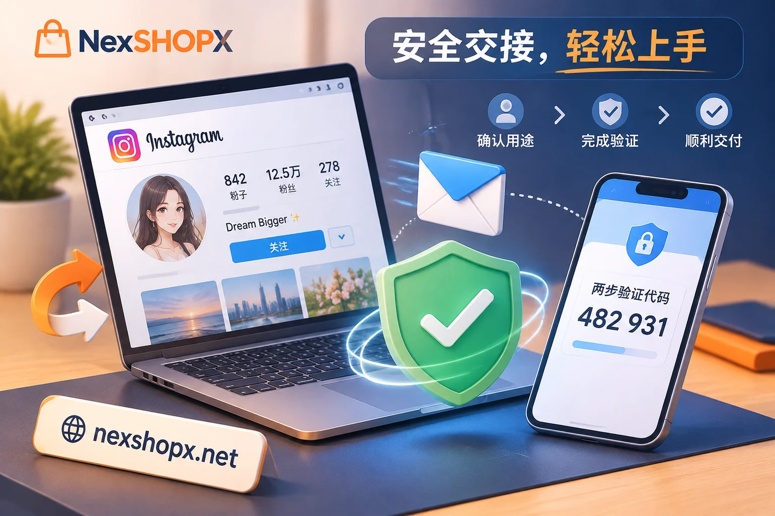 Instagram ready-made account first-login handover, binding information verification, and 2FA two-factor authentication setup process