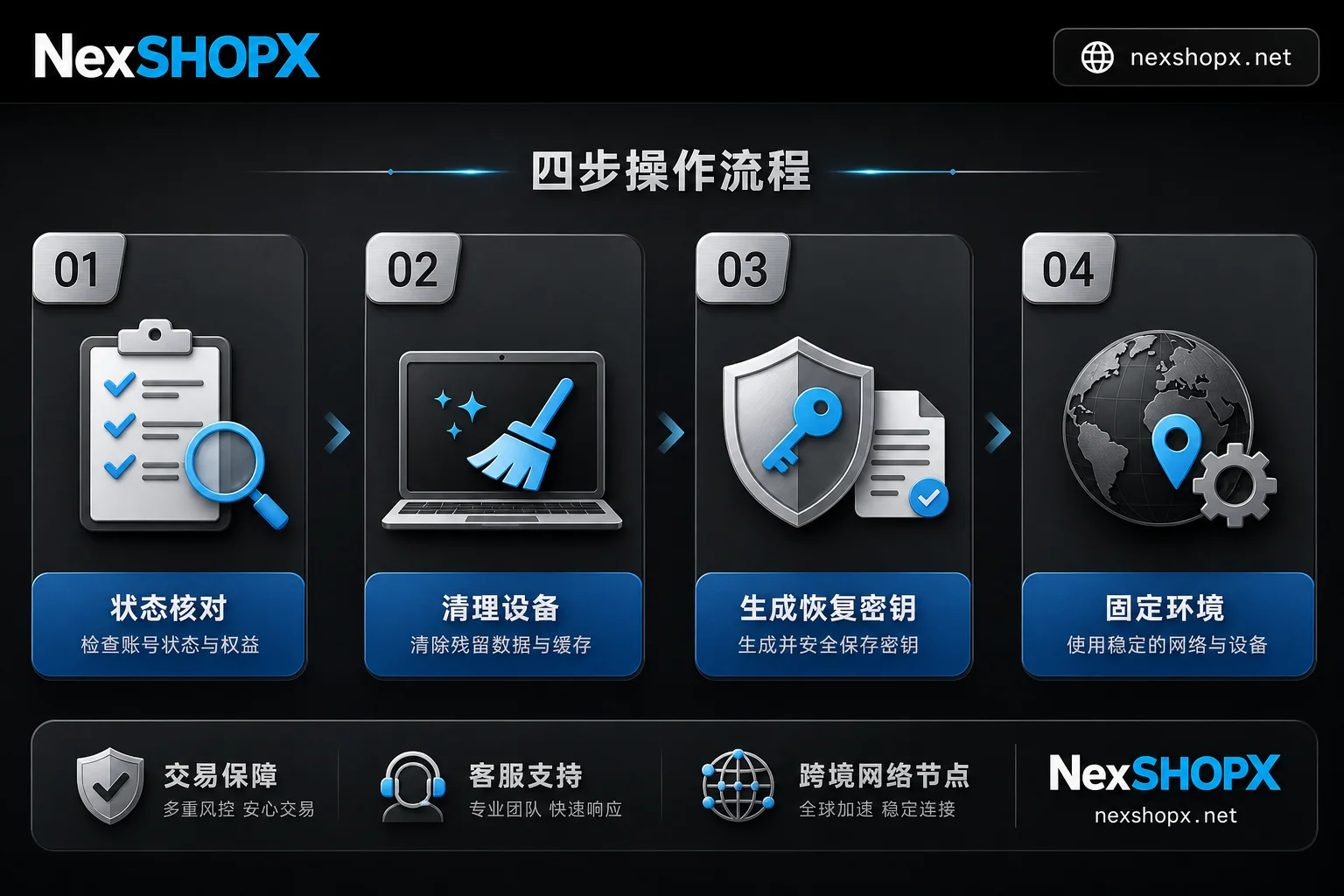 Apple ID 购买后四步安全设置流程图