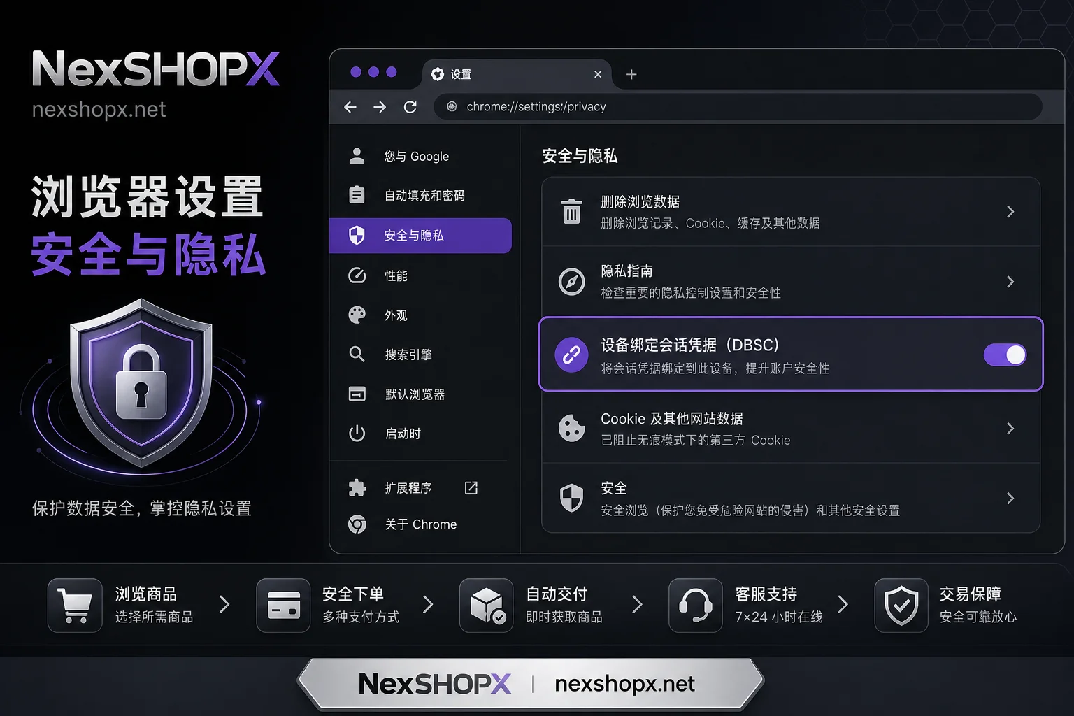 Chrome DBSC设置示意 Chrome DBSC设置示意