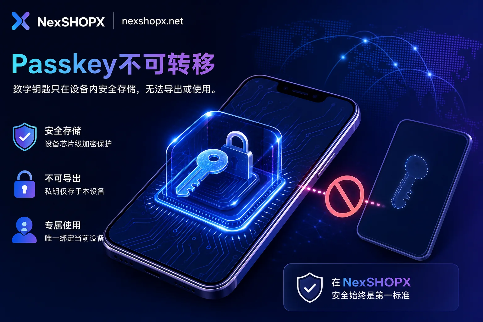 Diagram illustrating passkey private key bound to device