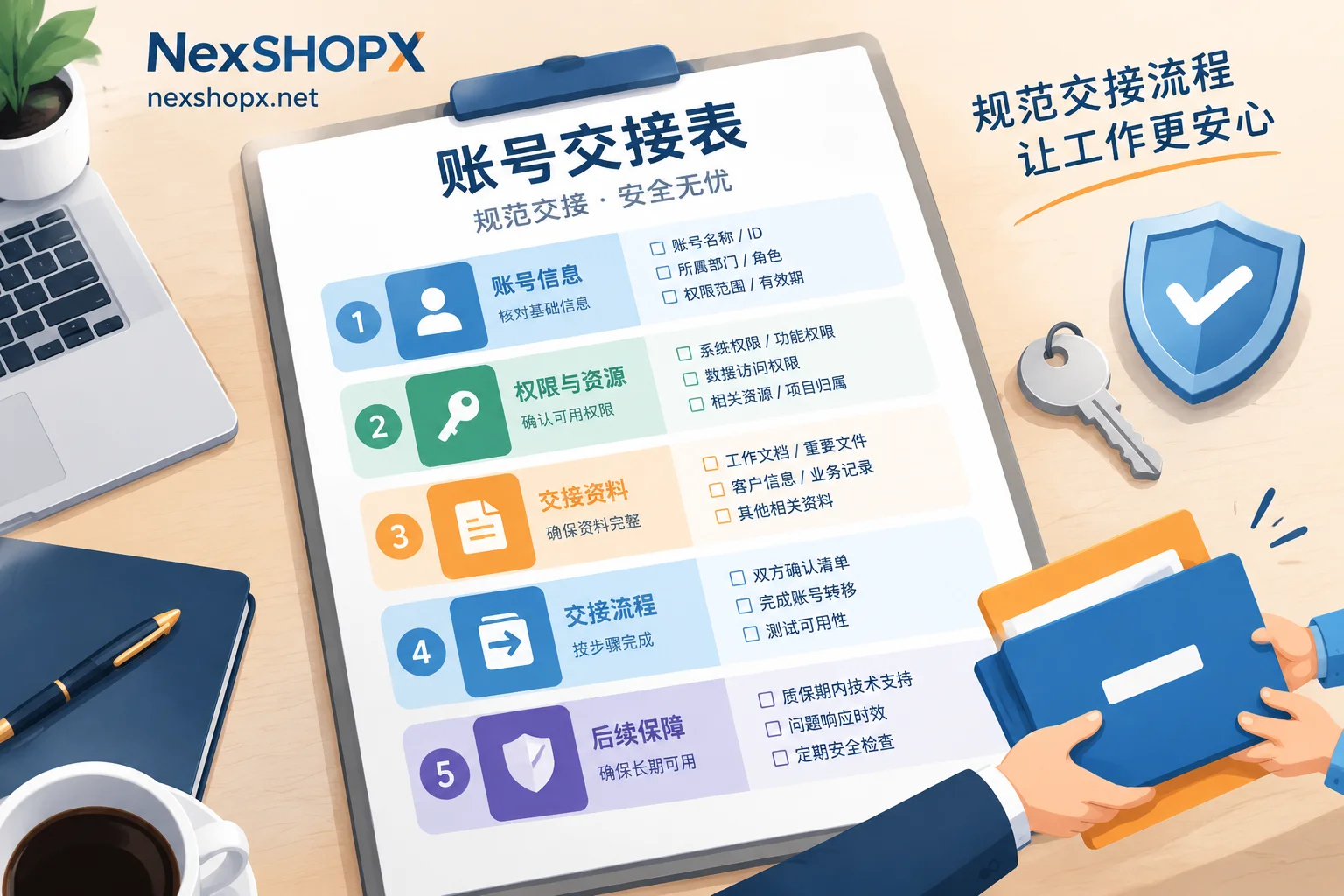 账号交接清单怎么写？五个模块的字段模板和交接顺序