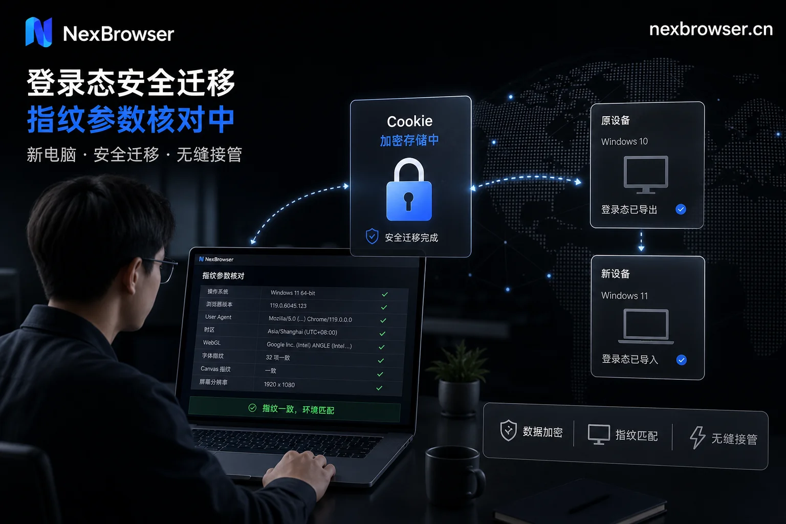 新电脑上的指纹参数复核与Cookie安全